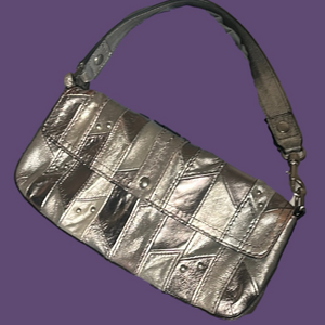 Fossil Silver Geometric Shoulder Bag